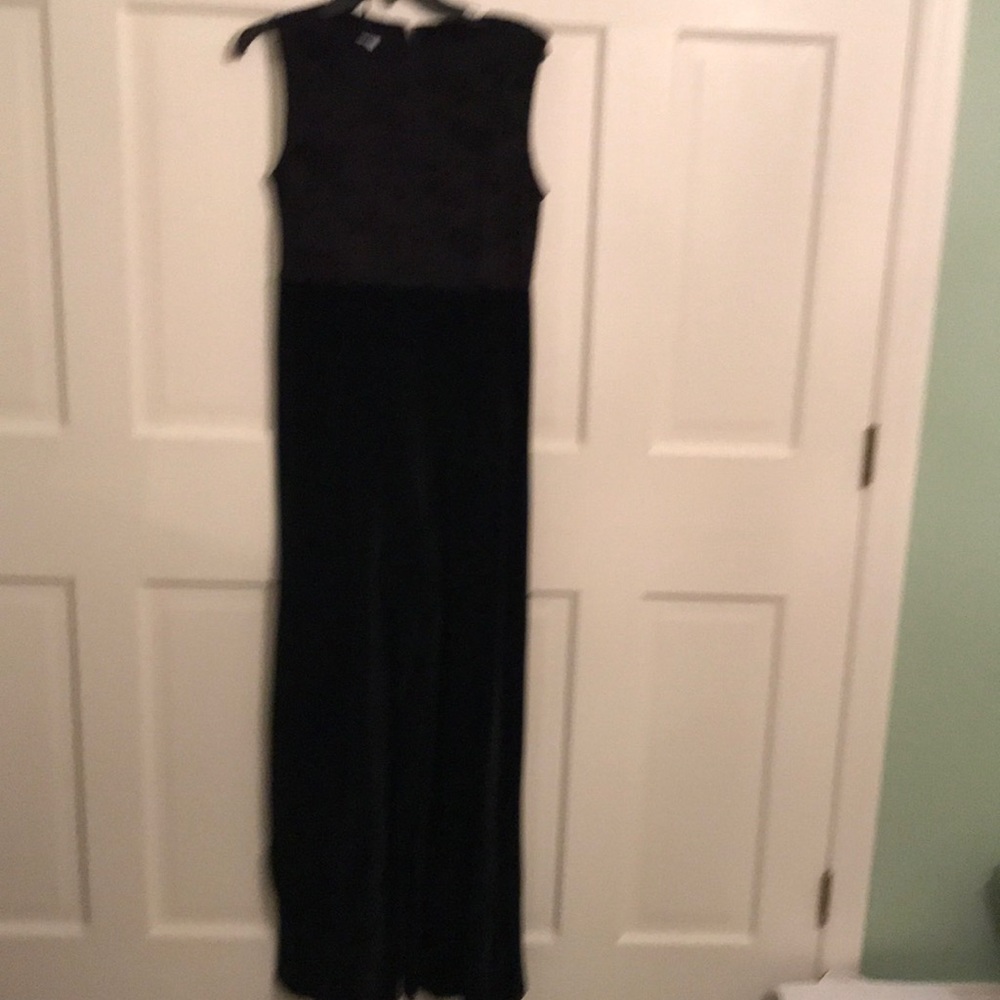 Black velvet jumpsuit